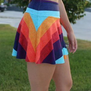 Women's colorful striped skirt